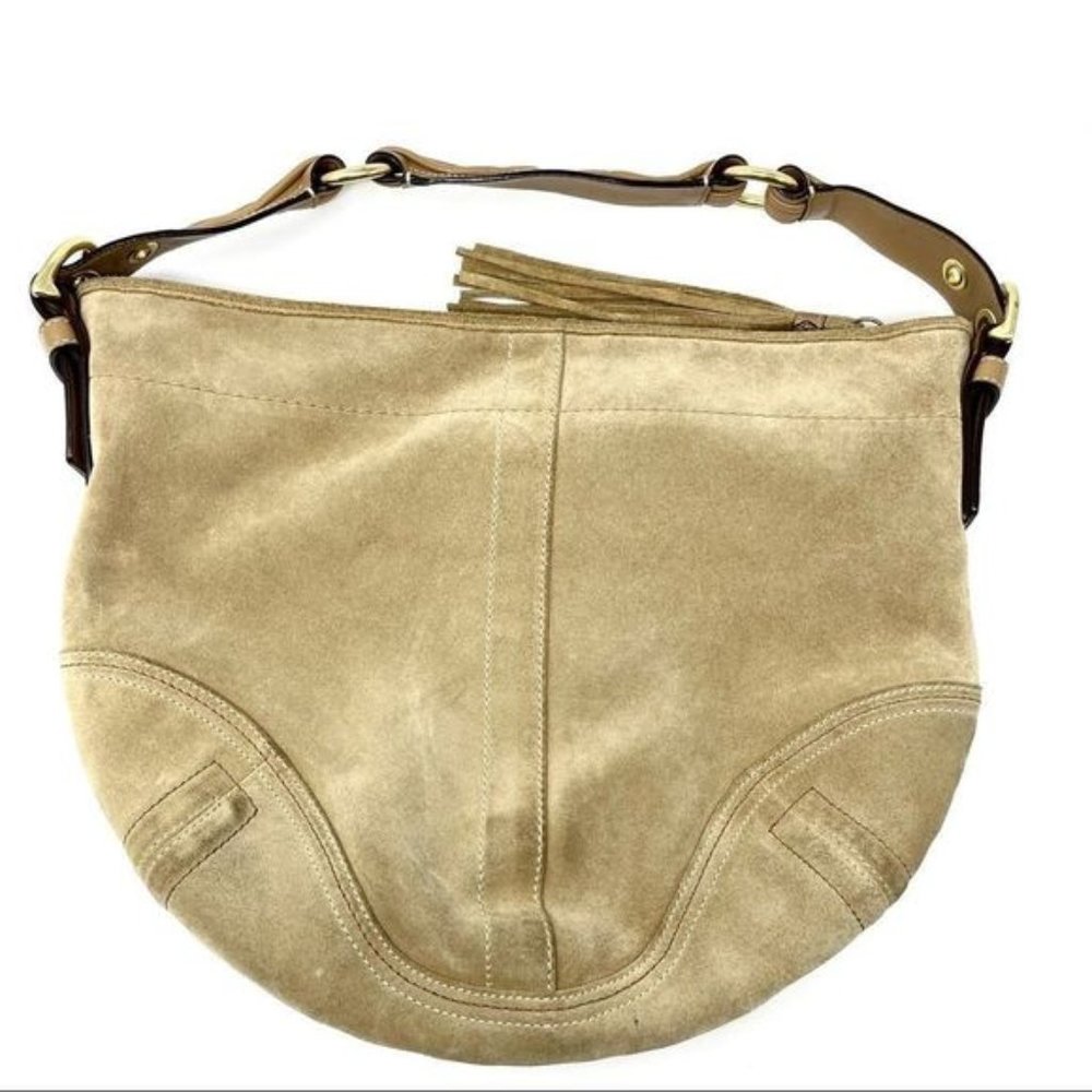 COACH Tan Suede Soho Hobo Bag